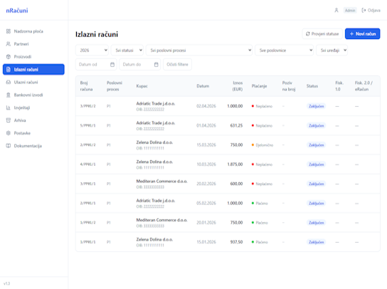 Sučelje izlaznih računa